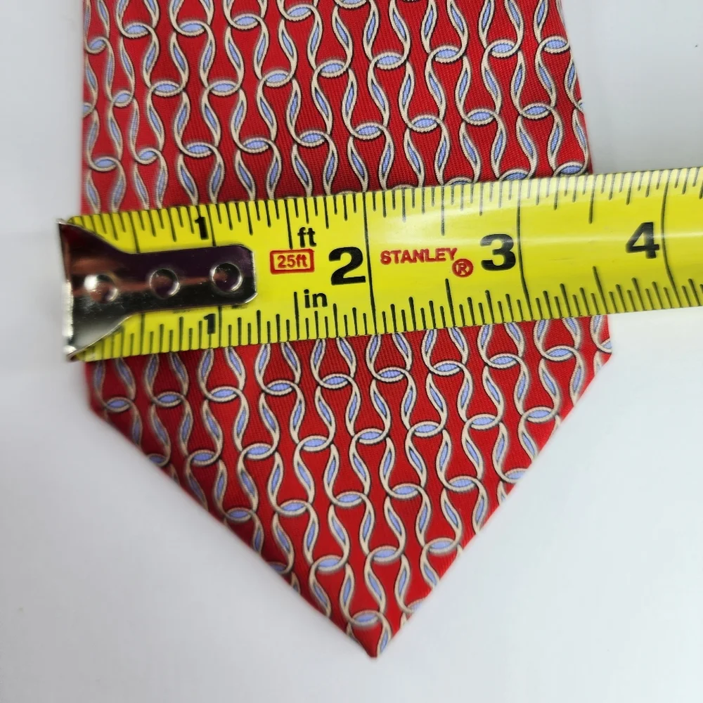 HERMES Red & Blue Silk Tie.